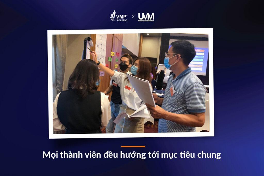 Mọi thành viên trong team đều hướng đến mục tiêu chung. 