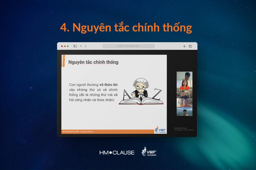 Nguyên tắc tâm lý trong bán hàng tiếp theo là nguyên tắc chính thống.