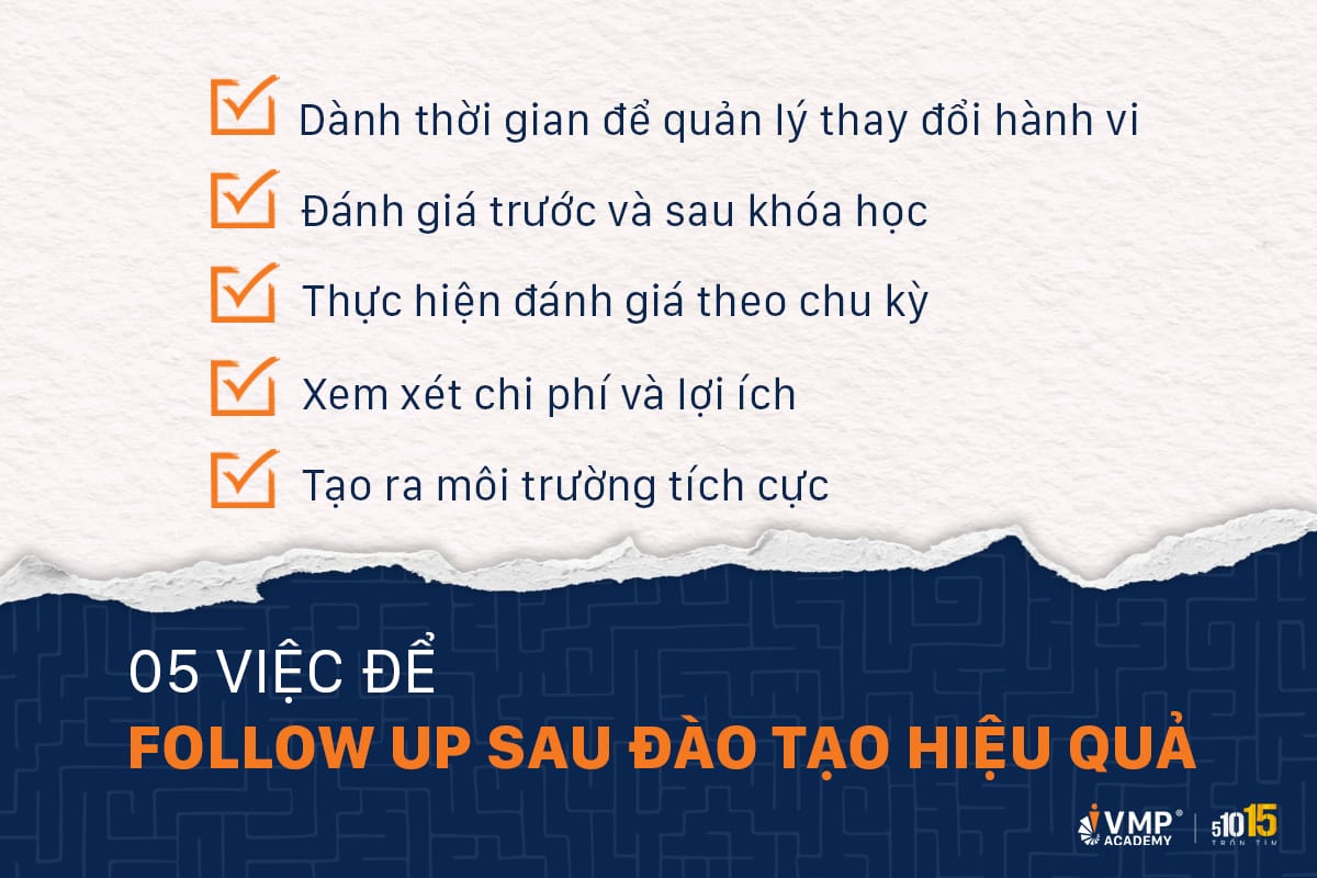 05 việc cần làm để follow up sau đào tạo hiệu quả