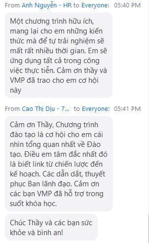 Học viên nhận được giá trị sau khóa đào tạo là động lực to lớn cho VMP. Học viên nhận được giá trị sau khóa đào tạo là động lực to lớn cho VMP.