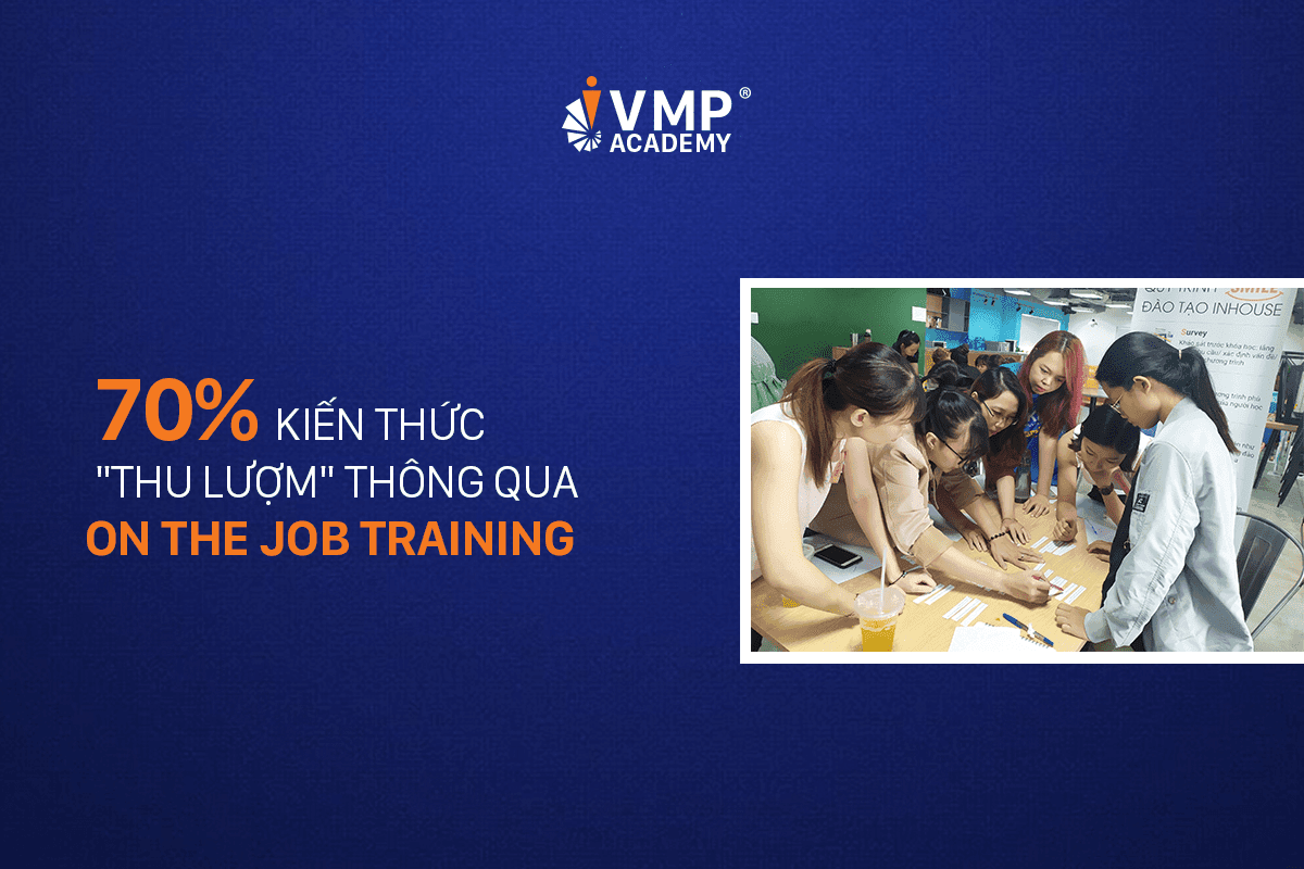 On the job training mang đến 70% kiến thức. On the job training mang đến 70% kiến thức.