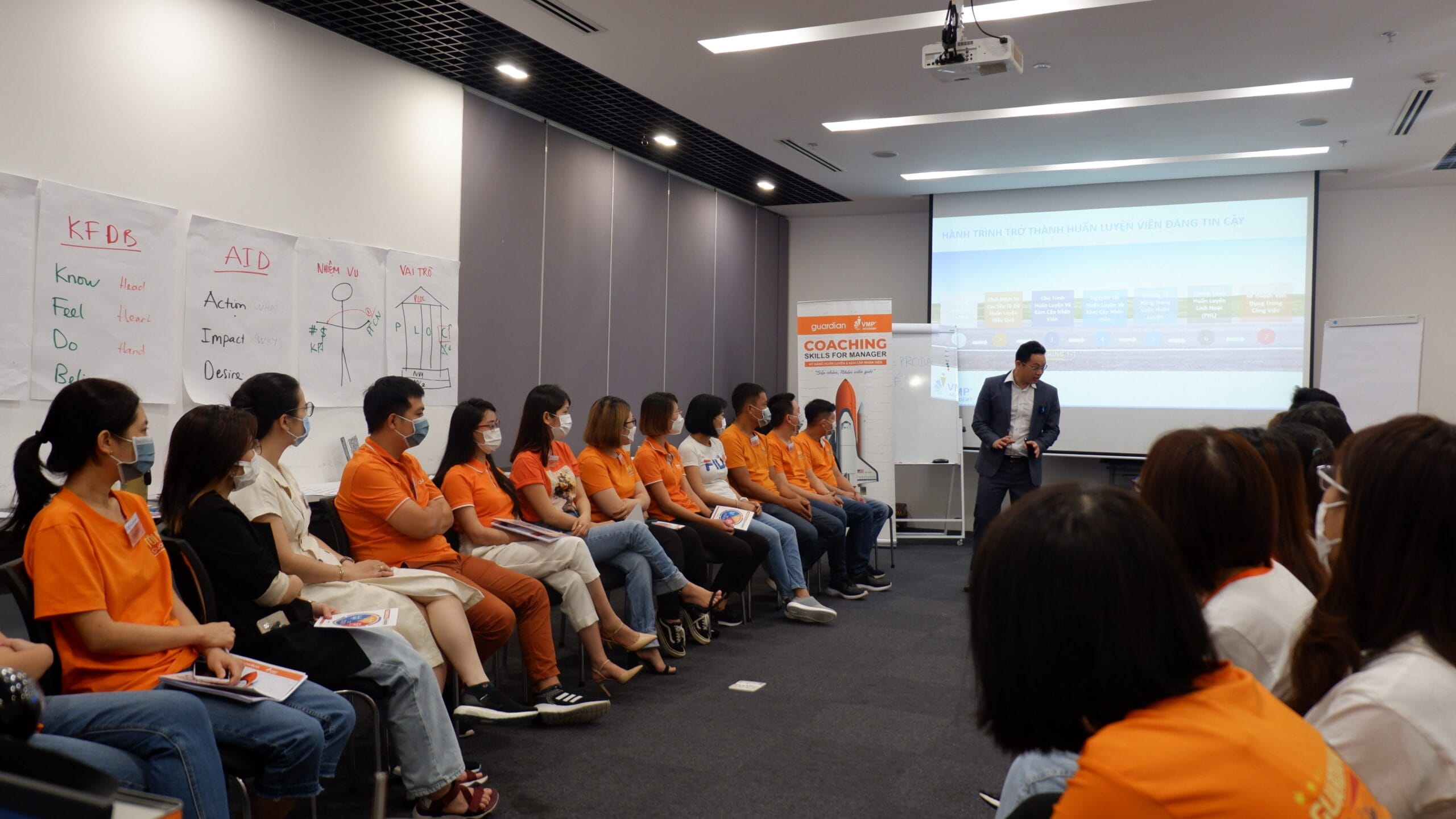Trainer Phan Hữu Lộc đang hướng dẫn các anh chị Quản lý Guardian cách tạo động lực cho nhân viên. Trainer Phan Hữu Lộc đang hướng dẫn các anh chị Quản lý Guardian cách tạo động lực cho nhân viên.