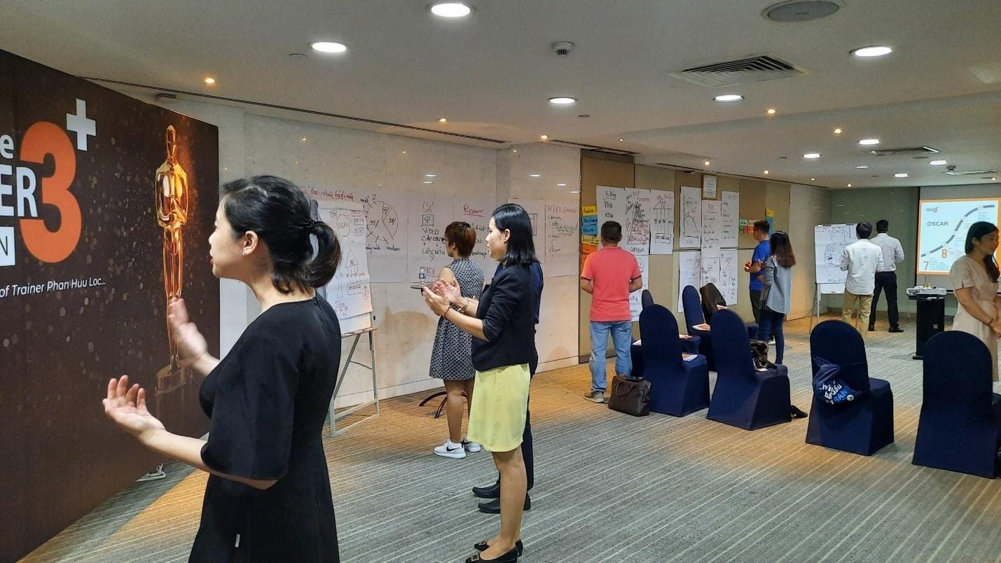 Học viên lớp Train The Trainer 3+ tập trung thực hành tại lớp