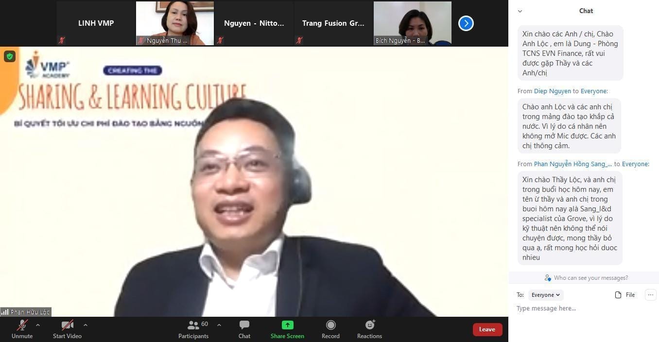 Trainer Phan Hữu Lộc tại sự kiện online Creating the Learning and Sharing Culture #2. Trainer Phan Hữu Lộc tại sự kiện online Creating the Learning and Sharing Culture #2.
