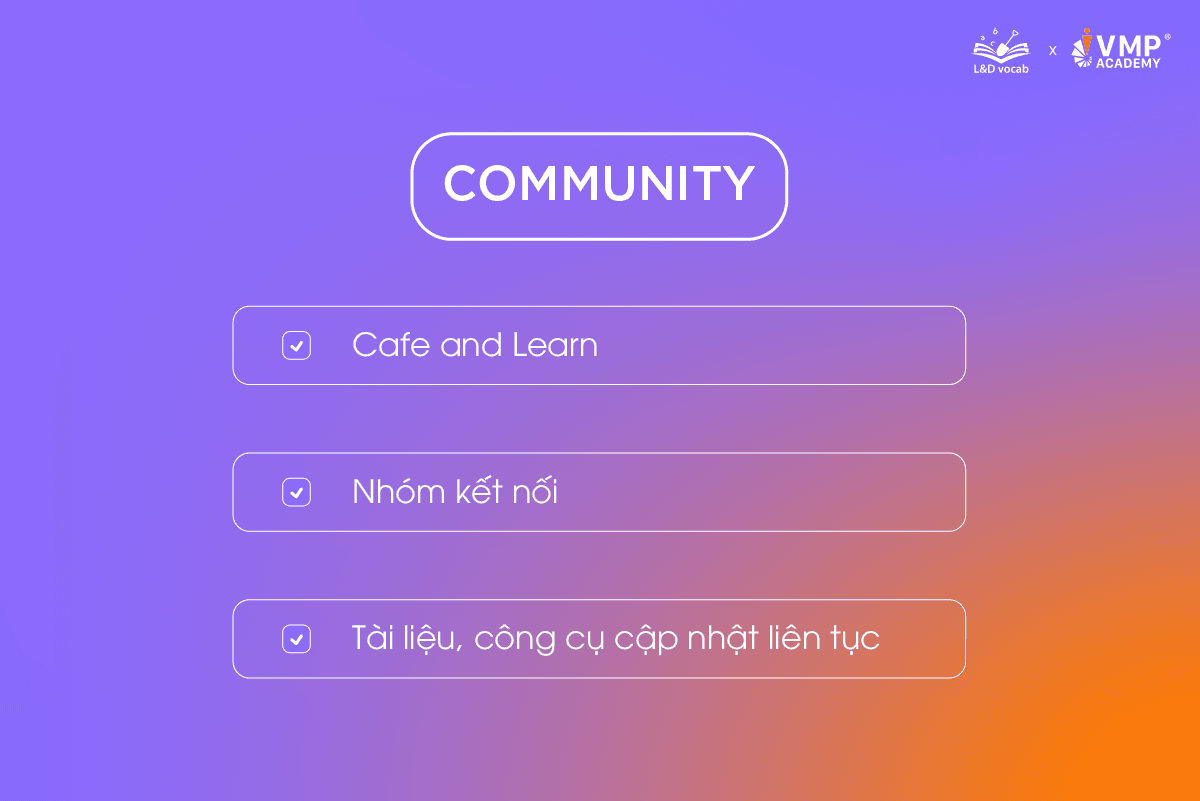 Community chính là tiêu chuẩn 3C cuối cùng của VMP. Community chính là tiêu chuẩn 3C cuối cùng của VMP.