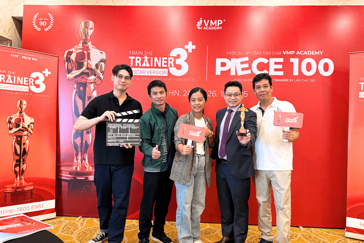 đào tạo Trainer nội bộ Hình minh họa lấy từ khóa Train The Trainer 3+ do VMP tổ chức.